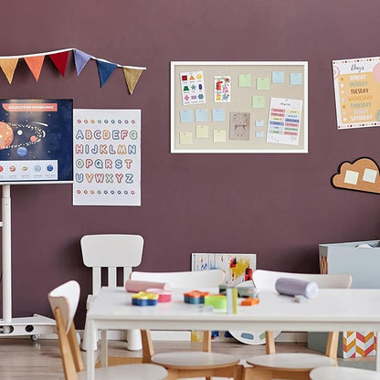 DAHAPYBOO Cork Board with Linen White 2Pack, Bulletin Board 30"x20" Hanging - Image 6