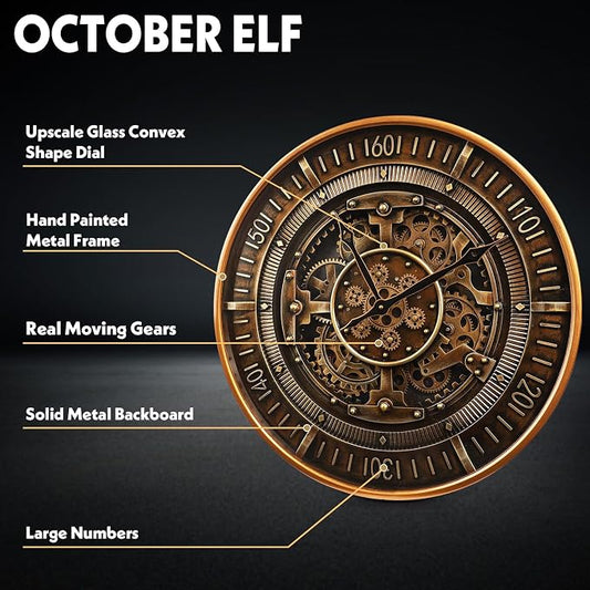 24 Inch Real Moving Gears Wall Clock - Image 2