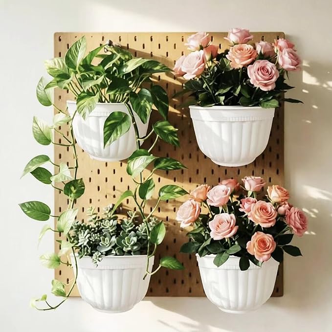 5 Pack Resin Wall Hanging Planter Pot Vertical Garden Living Wall Mount Window - Image 6