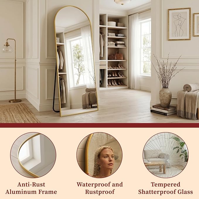 Suidia 78"x38" Arched Full Length Mirror - Image 6