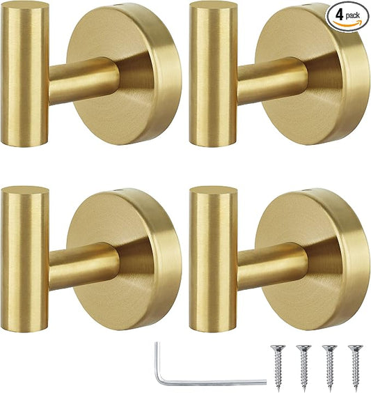 Towel Hooks Bathroom Coat Robe Hook Stainless Steel Heavy Duty Door Hanger by Homagic