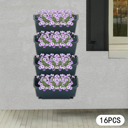 Vertical Wall Planter with 16 Pots, Hanging Garden Plant Flowerpot Holder - Image 7