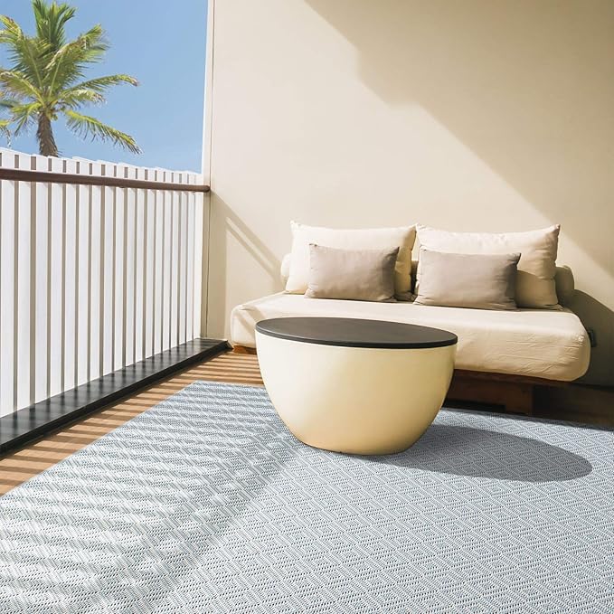 Home Dynamix Tripoli Lydia Indoor/Outdoor Area Rug 7'10"x10'2", Modern Blue