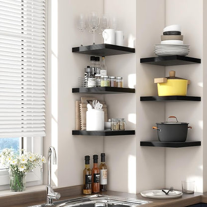 Square Floating Shelves for Wall 8"W x 8"D x 1.2"H, Small Engineered Wood Wall - Image 2