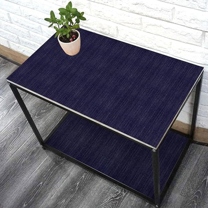 Navy Blue Grasscloth Peel and Stick Wallpaper Texture Contact Paper 23.6"x480" - Image 4