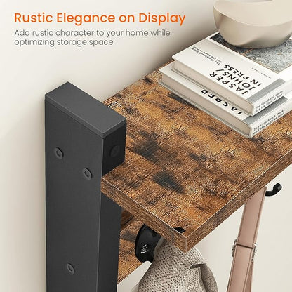 Homode Coat Rack with Wall Mount, 24 Inch Long Entryway Wall Shelf with Hooks - Image 5