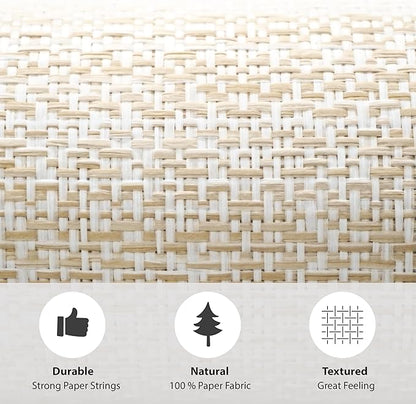 Ansehan Wallcovering W1321 Oxford Collection 36" W x 8 Yard L, Natural Paper - Image 7