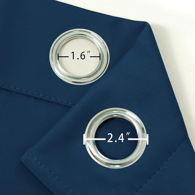 LEMOMO Navy Blue Blackout Curtains 42 x 54 Inch Length Set of 2 Panels Grommet - Image 6