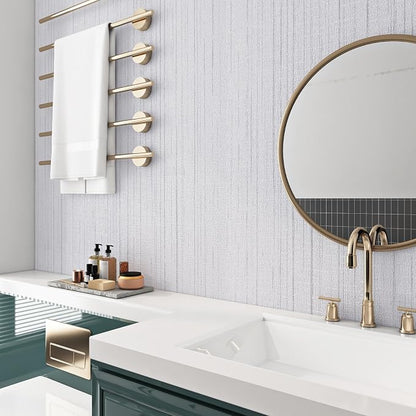 Livelynine 15.8x394 Textured Wallpaper Stick and Peel White Embossed Wallpaper - Image 2