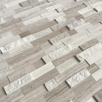 SUNWINGS 5-Sheet Peel and Stick Mosaic Natural 3D Stone Self Adhesive Marble - Image 5