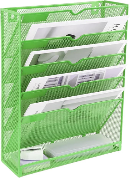 EASEPRES 6 Tier Mesh Hanging Wall File Organizer, Desk Vertical Mail Paper - Image 8