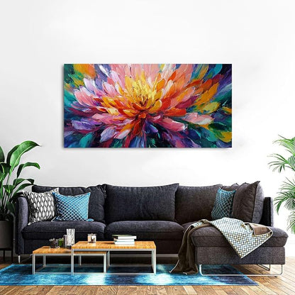 Abstract Lotus Wall Art Zen Wall Decor Large Colorful Lotus Flower Pictures - Image 5