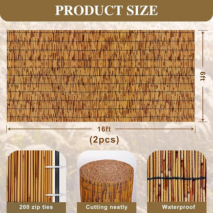 Reed Fencing Rolls, Patio Privacy Screen, Decorative Bamboo Fence Rolls - Image 2