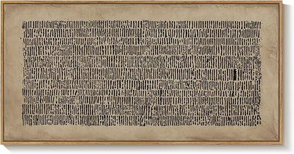 Large Framed Abstract Wall Art for Living Room, Neutral Wabi Sabi Black Brown - Image 9