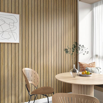 197"x23.6" Brown Wood Slat Wall Panels Self Adhesive Acoustic Slat Wall - Image 7