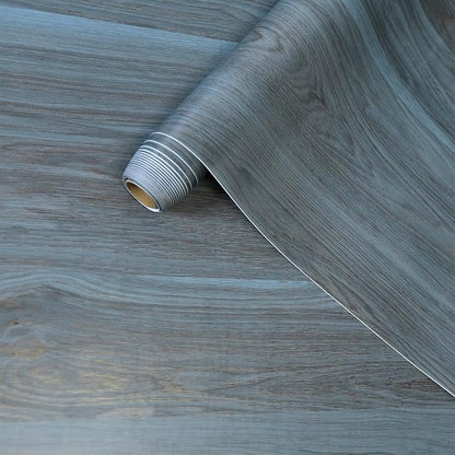 Bomeng Blue Wood Grain Contact Paper Grey Wood Look Wallpaper Peel and Stick - Image 2