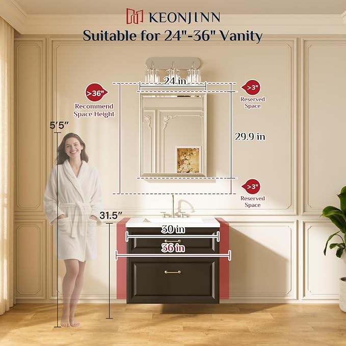 Keonjinn 24" x 30" Brushed Nickel Mirrors - Image 2