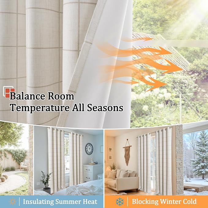 Lajode Plaid Patterned Curtains Thermal Insulated - Image 7