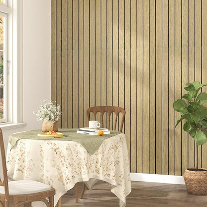 Brown 3D Wood Wall Panels Peel and Stick Fluted Wall Slat Panels 23.6"x197" - Image 2