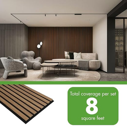 Art3d 4-Pack 12" x 24" Soundproof Wood Slat Panels, 8 sq.ft Acoustic Wall Panels - Image 4