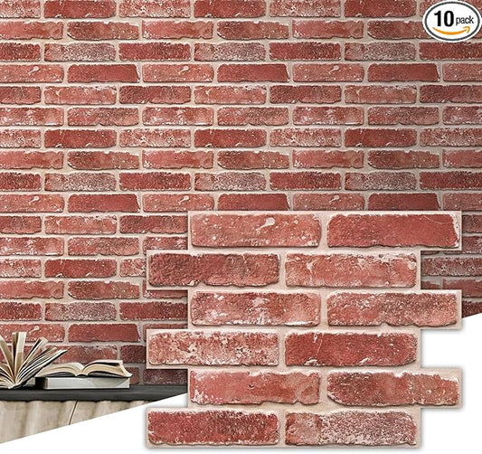 Commomy 3D Peel and Stick Brick, Ultralight Thin PVC Faux Brick Wall Panels by CommomyDecor