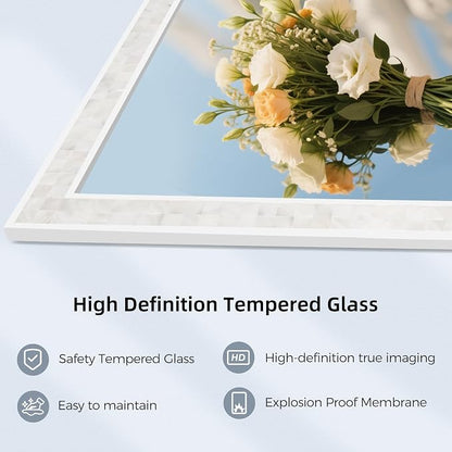 Tanmicoshomy White Shell Framed Rectangular Mirrors - Image 4