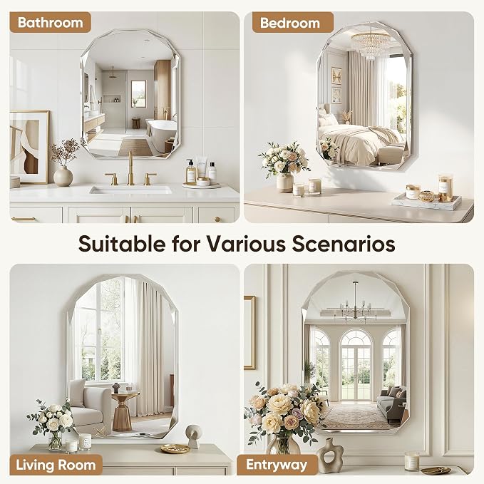 Suidia Bathroom Mirror, Frameless Bathroom Mirror - Image 5