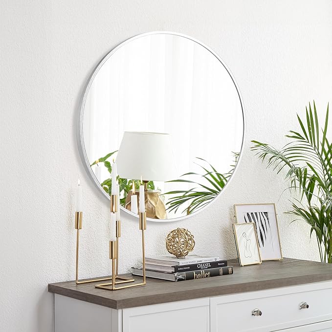 Fabuday Silver Round Mirror 30 Inch - Image 3