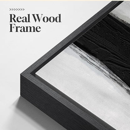 Large Framed Black and White Abstract Wall Art - Image 5