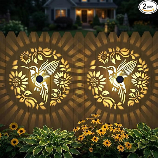 2 Pack Solar Fence Lights Metal Solar Powered Outdoor Wall Deck Step Lights by gardencave