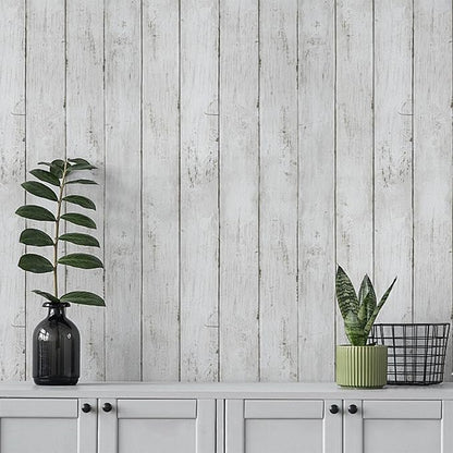 White Grey Wood Paper 17.71 in X 205 in Self-Adhesive Removable Peel and Stick - Image 4