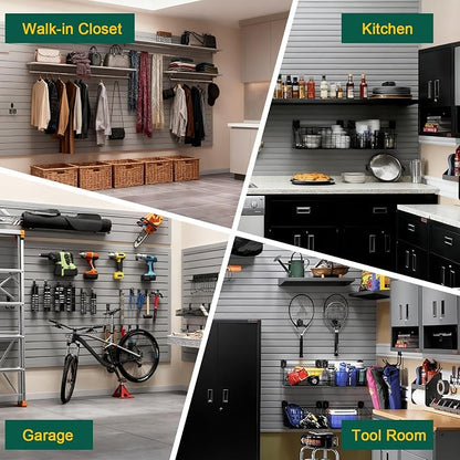 Yuzzy Slat Wall Paneling 4 x 4ft, Garage Slatwall Panel Wall Storage Systems - Image 8