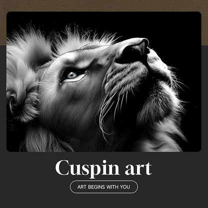 Framed Black and Gray Modern Wall Art, Contemporary Animal Portrait Prints - Image 7