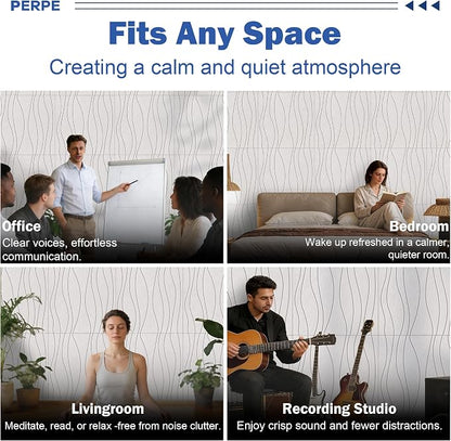 6 PCS Acoustic Panels, 23.6x23.6'' Self-Adhesive Soundproof Wall Panels - Image 8