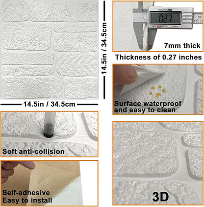 YU LI 3DH 3D Wall Panels Peel and Stick Faux Stone Wall Panel Blue 20-Pack Faux - Image 6