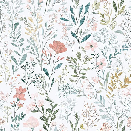 Froluya Floral Peel and Stick Wallpaper Boho Floral Contact Paper 16.9" x by Froluya