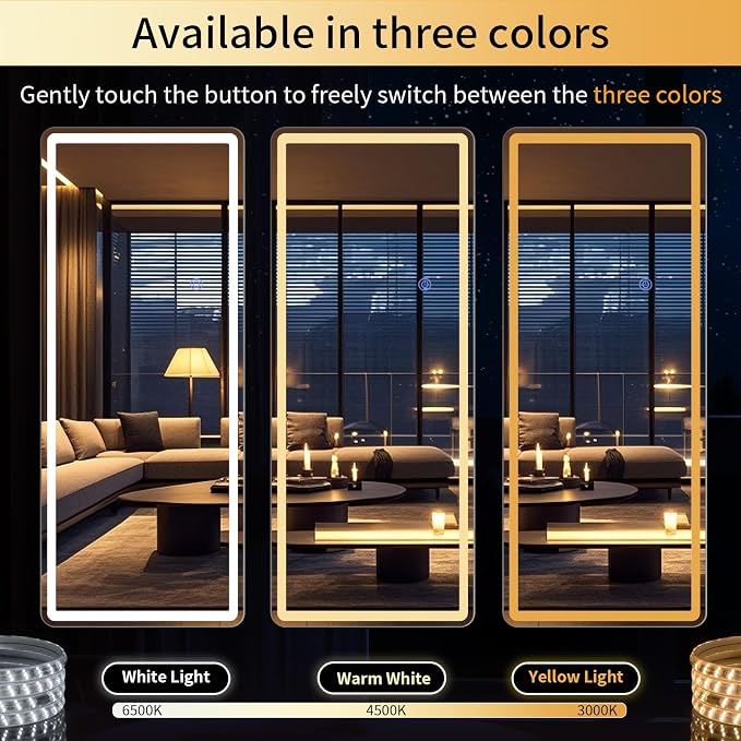 76"x34" LED Full Length Mirror – Standing Floor Mirror - Image 5