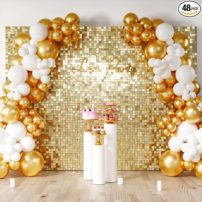 COKAOBE Light Gold Shimmer Wall Backdrop, Photo Backdrops by COKAOBE