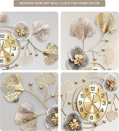 Clocks for Living Room, Large Wall Clock, 3D Silent Wall Clock, Retro Metal - Image 6