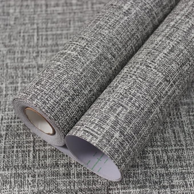 WADILE Grasscloth Peel and Stick Wallpaper 15.7in x 78.7in, Textured Contact by WADILE