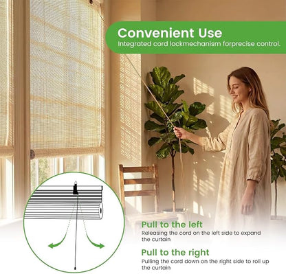 Bamboo Blinds, Custom Sizes Roller Shades - Image 5