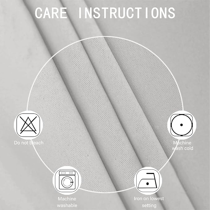 LEMOMO Light Grey Blackout Curtains 52 x 54 Inch Length/Set of 2 Curtain - Image 4