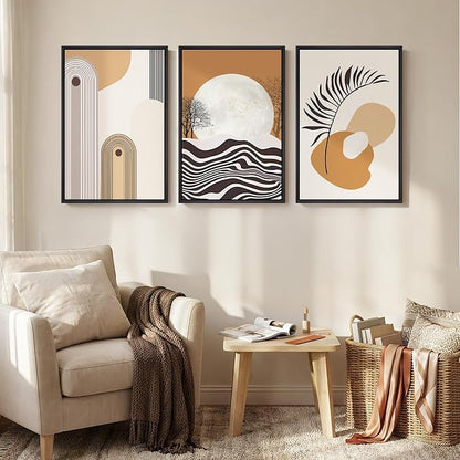 Framed Boho Mid Century Modern Wall Art - Image 3