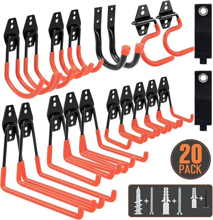TONDA Garage Hooks, 20 Pack Garage Organization, Wall Storage Hooks Heavy Duty - Image 9