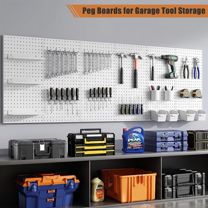 PBHEPJ 6 Pcs Metal Pegboard Panels, Heavy Duty Peg Boards - Image 2