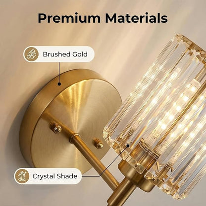 Gold Crystal Wall Sconce Battery Operated and Rechargeable Wall Light - Image 4