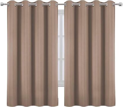 LEMOMO Cappuccino Blackout Curtains 52 x 63 Inch Length/Set of 2 Curtain - Image 2