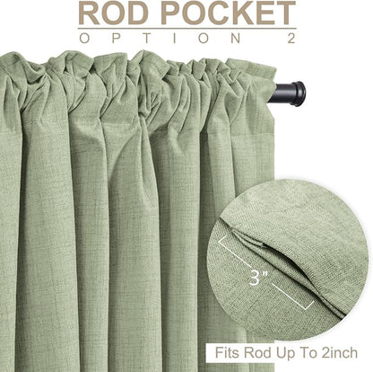 100% Blackout Shield Linen Blackout Curtains - Image 4