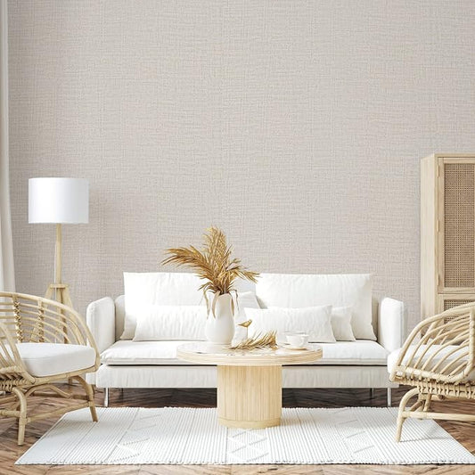TANONE Contact Paper Peel and Stick, Grasscloth Wallpaper Self Adhesive - Image 2