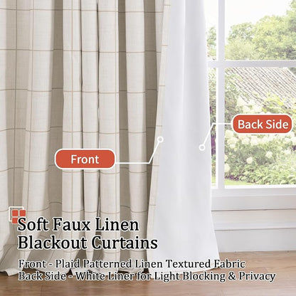 Lajode Plaid Curtains Pattern Printed 90 Inches Long - Image 3